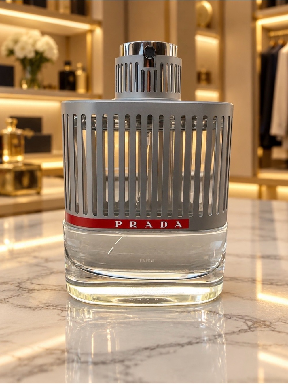 Prada Gray with Red Accent Decorative Home Fragrance